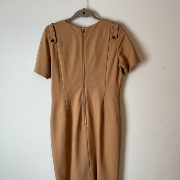 Pink Tartan camel-coloured knee-length dress in size L - Picture 3 of 5